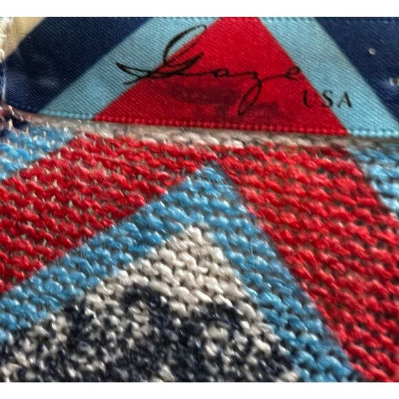 Gaze USA Red White Blue bandana print patriotic top sz S - Picture 3 of 5